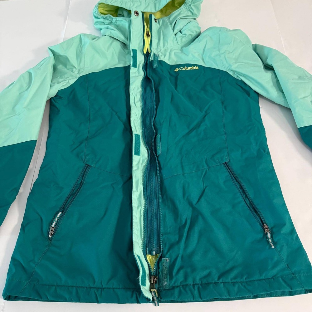 Columbia Girls XL 18/20 Interchange Omni-Heat Hooded Jacket Teal Mint Green